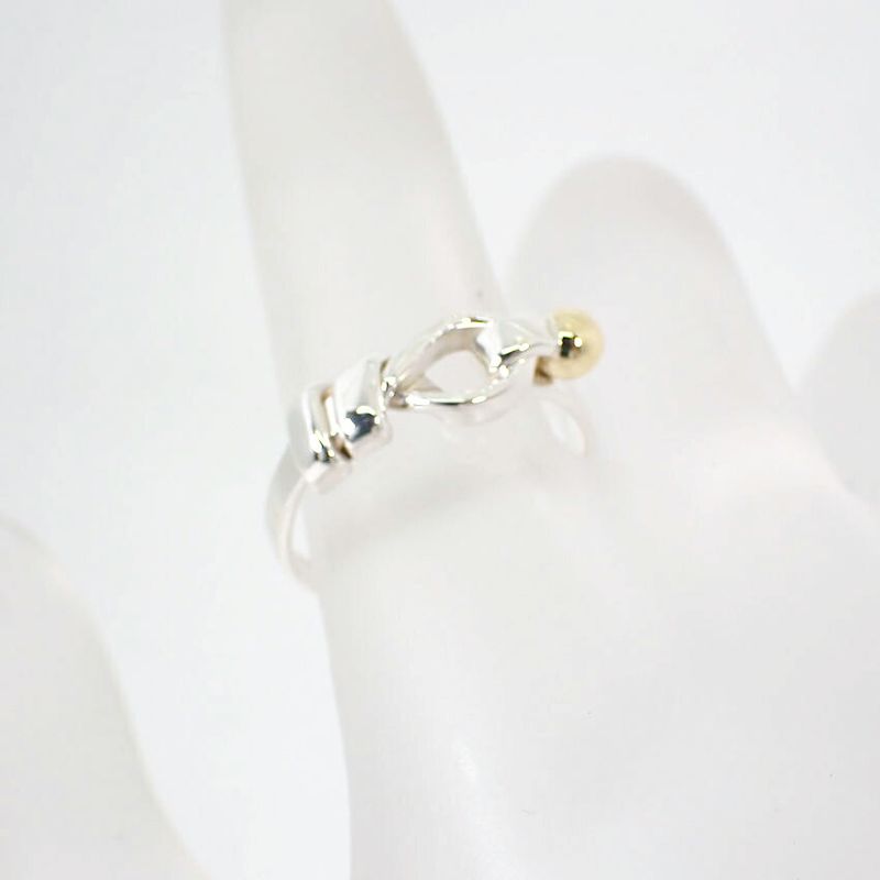 Tiffany & Co 925/750 Love Knot Combination Ring Size 12/j68-3