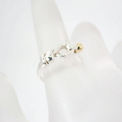 Tiffany & Co 925/750 Love Knot Combination Ring Size 12/j68-3