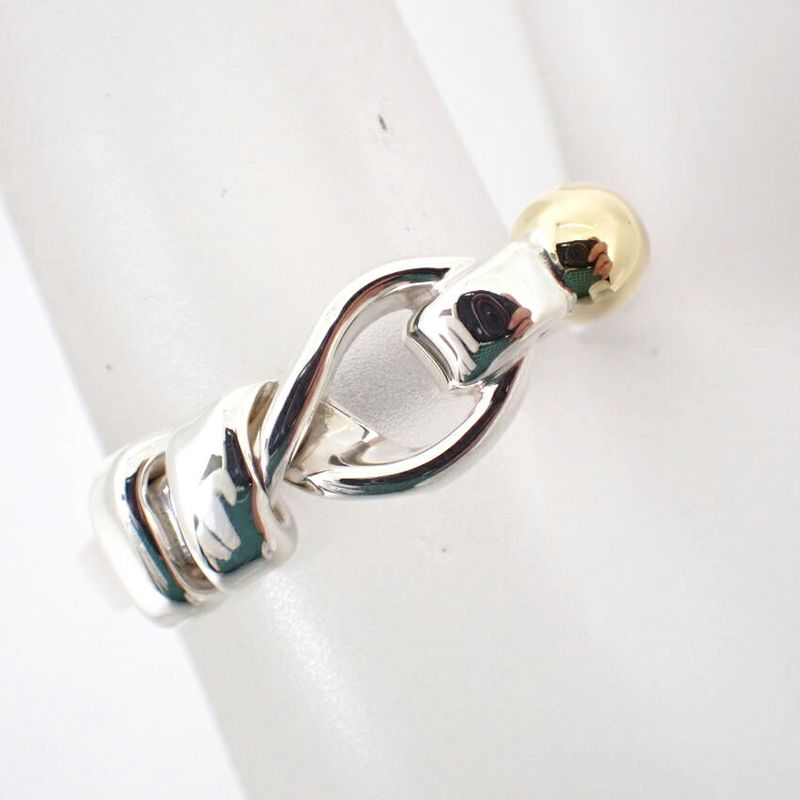 Tiffany & Co 925/750 Love Knot Combination Ring Size 12/j68-3