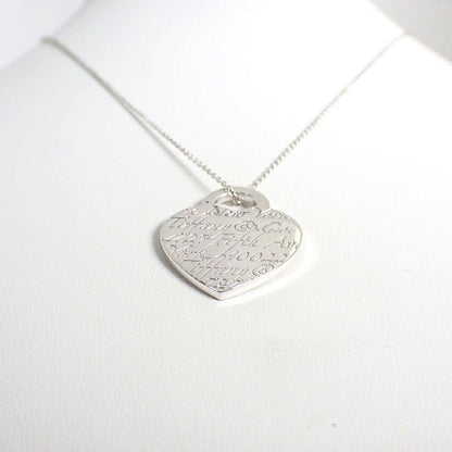 Tiffany & Co 925 Notes Heart Pendant /necklace //j74-49