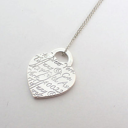 Tiffany & Co 925 Notes Heart Pendant /necklace //j74-49