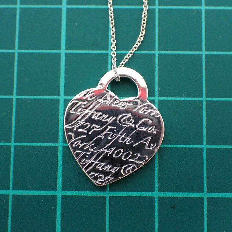 Tiffany & Co 925 Notes Heart Pendant /necklace //j74-49
