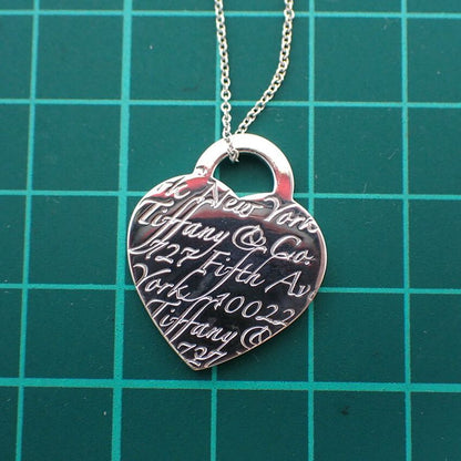 Tiffany & Co 925 Notes Heart Pendant /necklace //j74-49