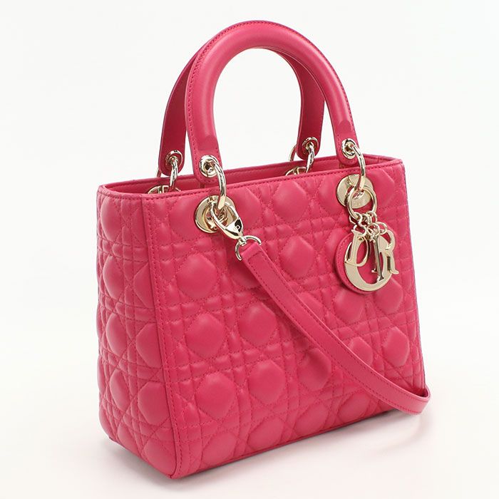 DIOR Medium Lady Dior M0565 ONGE Handbag Lambskin Ladies