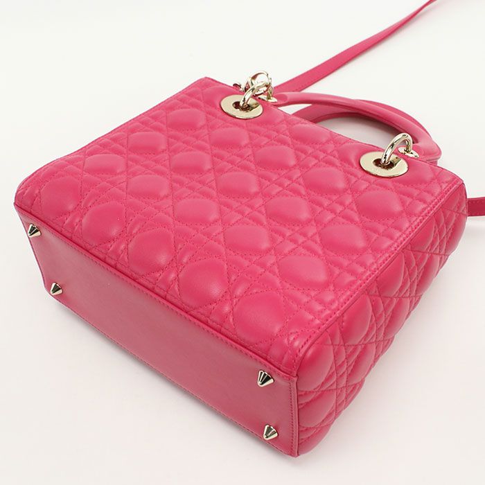 DIOR Medium Lady Dior M0565 ONGE Handbag Lambskin Ladies