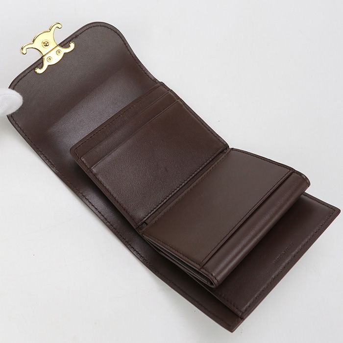 Celine Small Flap Wallet Triomphe 10d783dpv.18ch Tri-fold Wallet In Calfskin