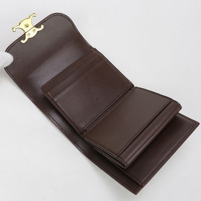 Celine Small Flap Wallet Triomphe 10d783dpv.18ch Tri-fold Wallet In Calfskin