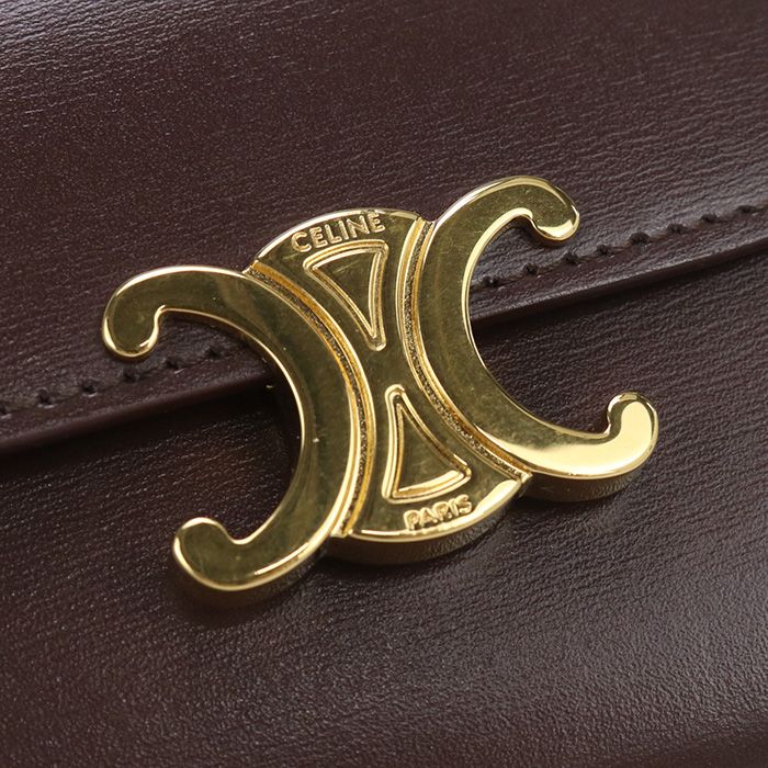 Celine Small Flap Wallet Triomphe 10d783dpv.18ch Tri-fold Wallet In Calfskin