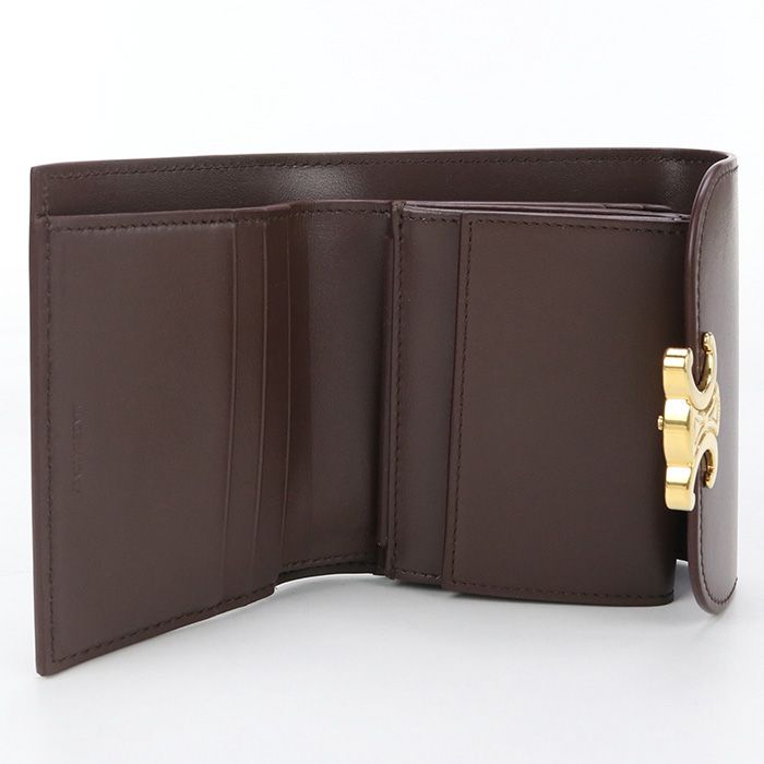 Celine Small Flap Wallet Triomphe 10d783dpv.18ch Tri-fold Wallet In Calfskin