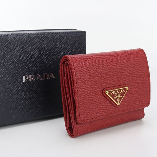 Prada Tri-fold Wallet Saffiano Leather Women