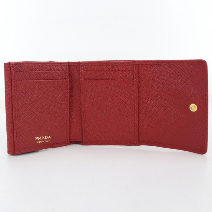 Prada Tri-fold Wallet Saffiano Leather Women