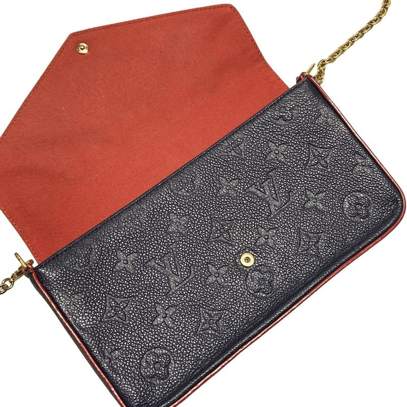 Louis Vuitton Wallet Monogram Empreinte Pochette Felicie M64099 Marline Rouge