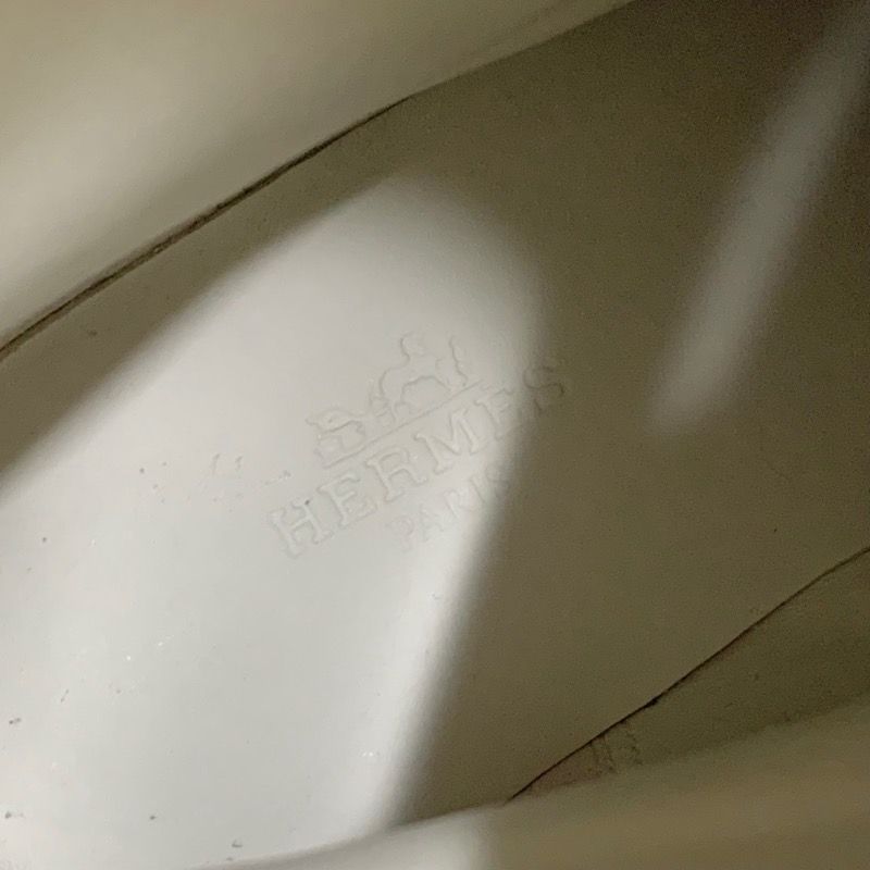 Hermes Funk Boots Short Boots Shoes Leather Beige Kelly Hardware Lace-up