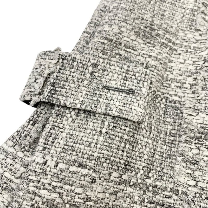 Louis Vuitton Dress Cotton Gray Silver Tweed Short Sleeve 22 SS