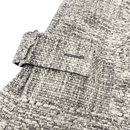 Louis Vuitton Dress Cotton Gray Silver Tweed Short Sleeve 22 SS
