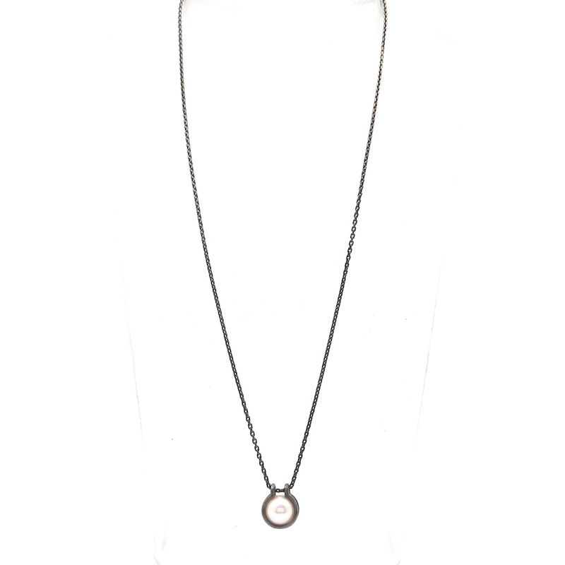 Tiffany & Co Necklace Fresh Water Pearl Link Pendant Silver And White