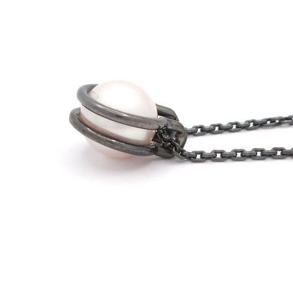 Tiffany & Co Necklace Fresh Water Pearl Link Pendant Silver And White