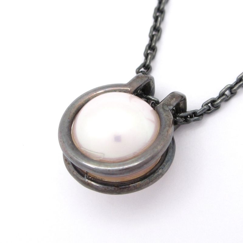 Tiffany & Co Necklace Fresh Water Pearl Link Pendant Silver And White