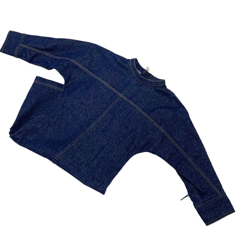 Fendi Dress Cotton Blue Gold Denim Belt Half Sleeve
