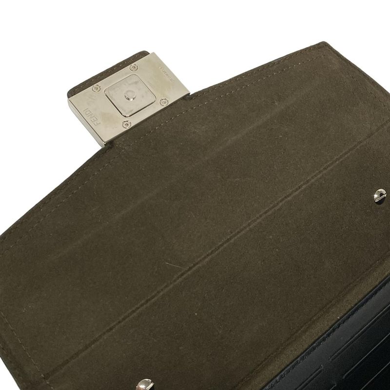 Fendi Handbag Baguette Soft Trunk Zucca Pattern 7va565 Beige And Black Leather