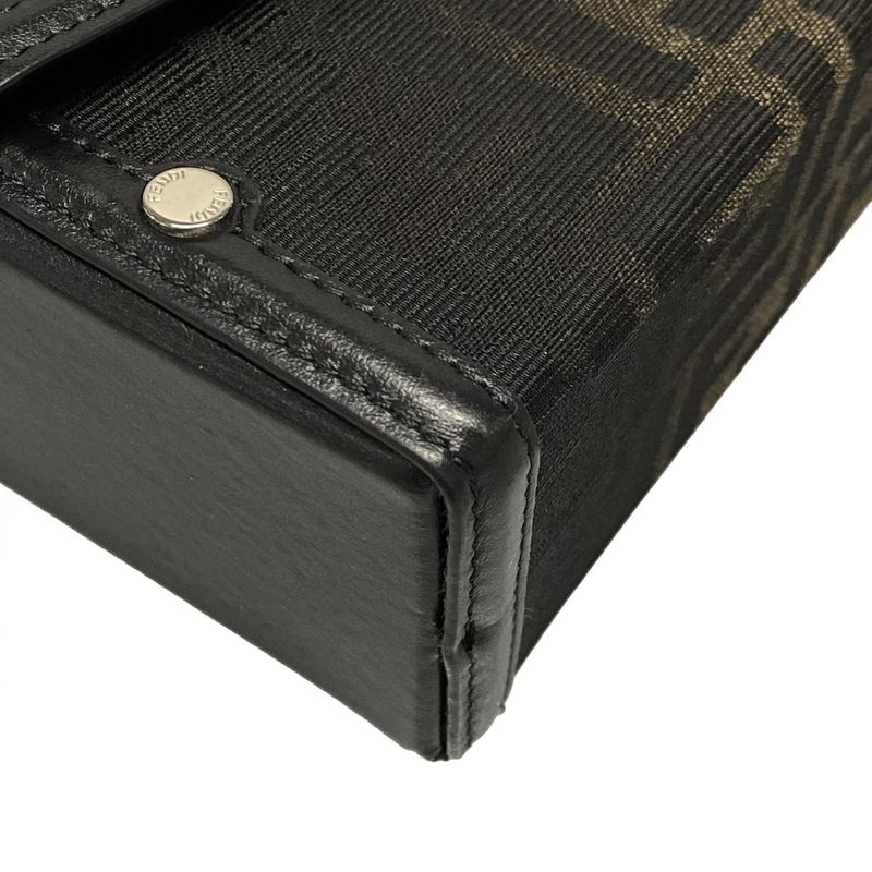 Fendi Handbag Baguette Soft Trunk Zucca Pattern 7va565 Beige And Black Leather