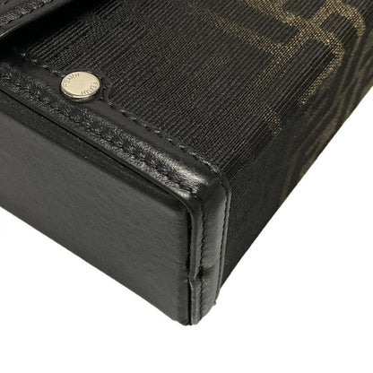 Fendi Handbag Baguette Soft Trunk Zucca Pattern 7va565 Beige And Black Leather