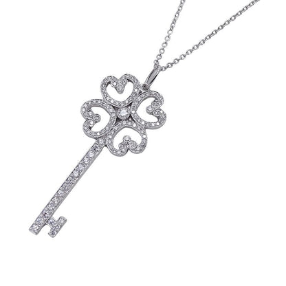 Tiffany & Co Tiffany & Co Necklace Ladies Brand Pt950 Diamond Quatra Heart Key