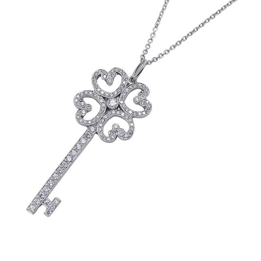 Tiffany & Co Tiffany & Co Necklace Ladies Brand Pt950 Diamond Quatra Heart Key