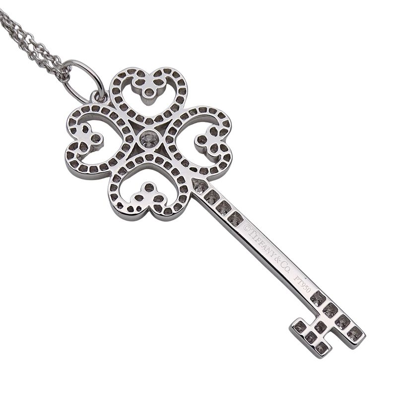 Tiffany & Co Tiffany & Co Necklace Ladies Brand Pt950 Diamond Quatra Heart Key