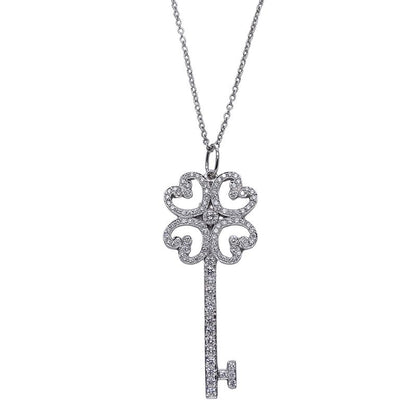 Tiffany & Co Tiffany & Co Necklace Ladies Brand Pt950 Diamond Quatra Heart Key