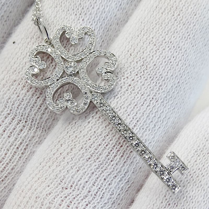 Tiffany & Co Tiffany & Co Necklace Ladies Brand Pt950 Diamond Quatra Heart Key