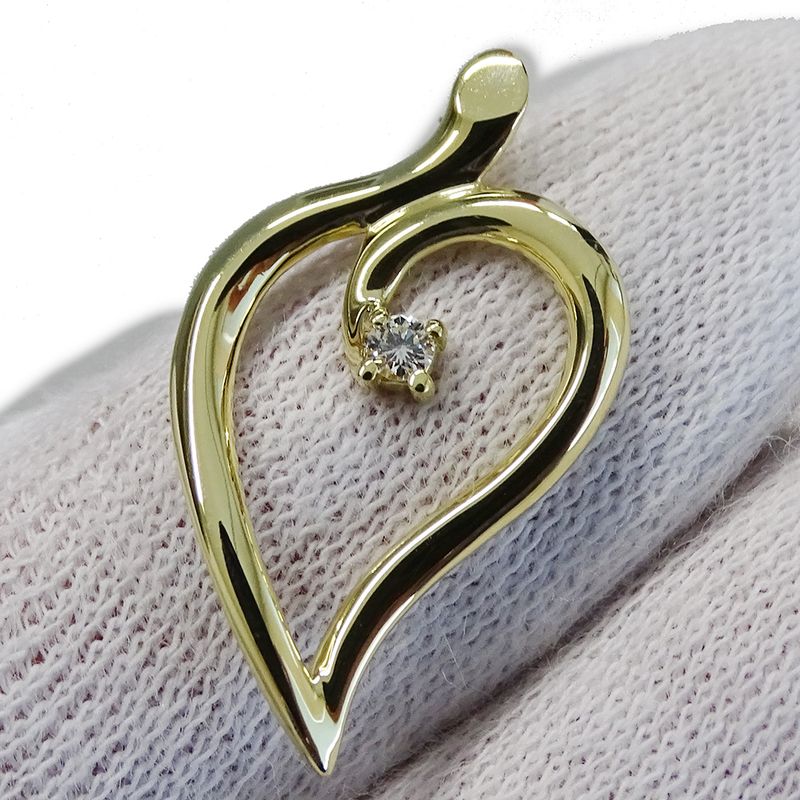 Tiffany & Co Tiffany & Co Necklace Ladies Brand 750yg 1P Diamond Open Leaf