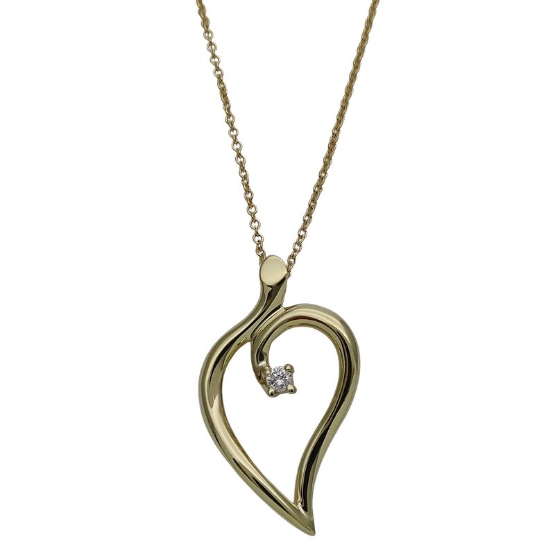 Tiffany & Co Tiffany & Co Necklace Ladies Brand 750yg 1P Diamond Open Leaf