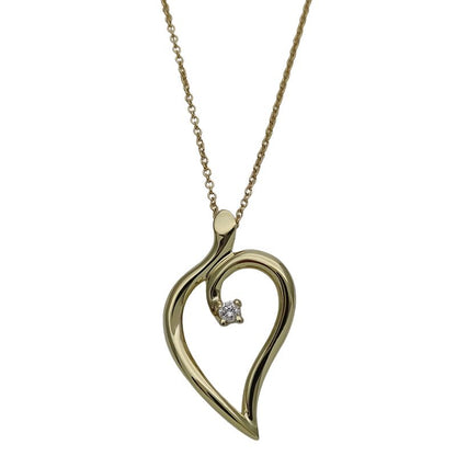 Tiffany & Co Tiffany & Co Necklace Ladies Brand 750yg 1P Diamond Open Leaf