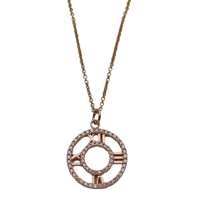 Tiffany & Co Tiffany & Co Necklace Ladies Brand 750pg Diamond Atlas Open Pink