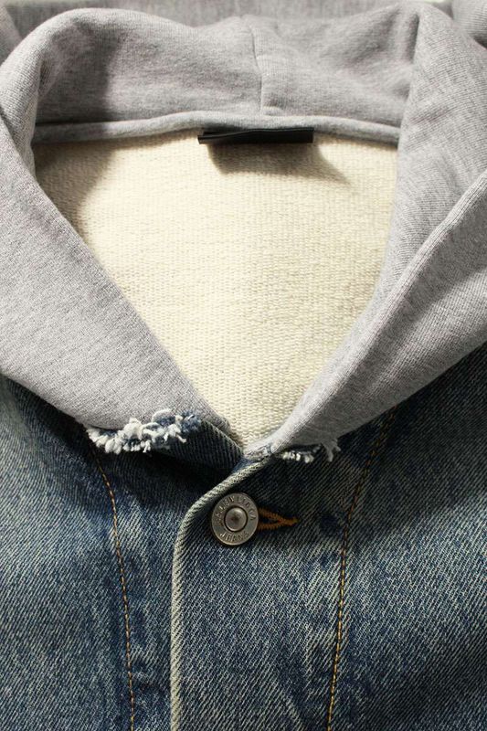 Balenciaga 825285 Thw25 Back Logo Embroidered Sweatshirt Switch Denim Jacket