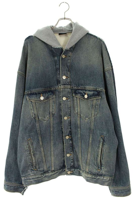 Balenciaga 825285 Thw25 Back Logo Embroidered Sweatshirt Switch Denim Jacket