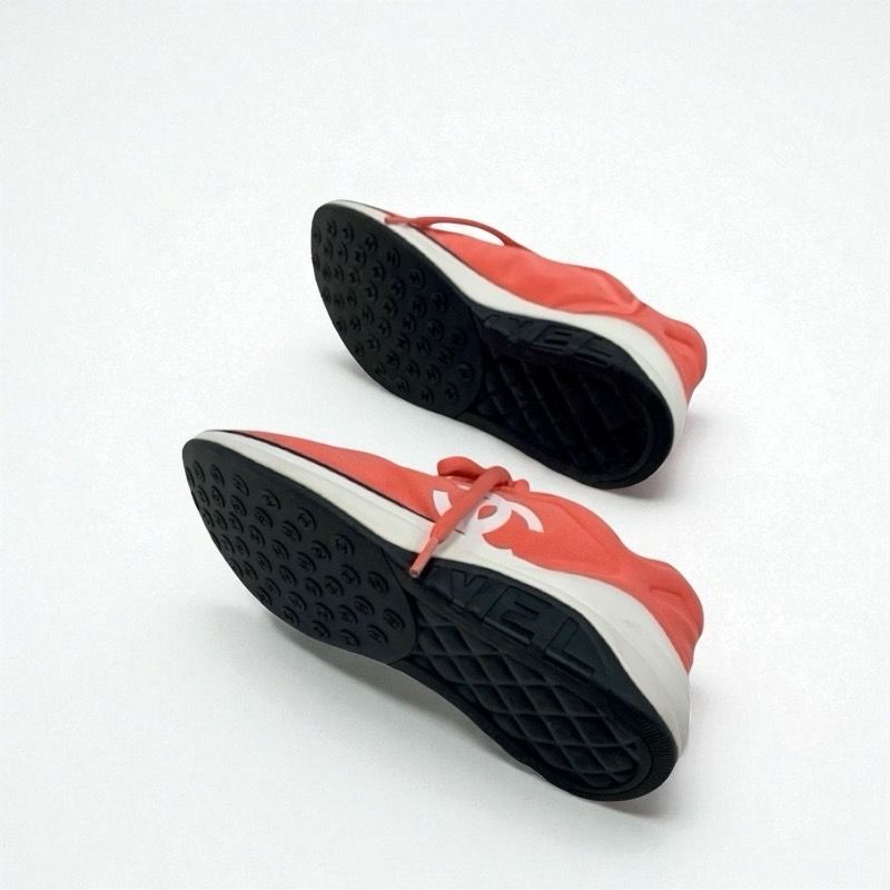 Chanel Sneakers Shoes Fabric Pink White Here Mark