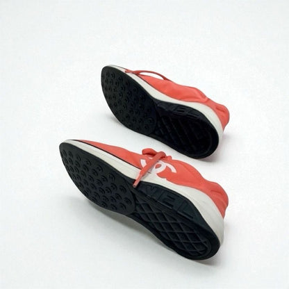 Chanel Sneakers Shoes Fabric Pink White Here Mark