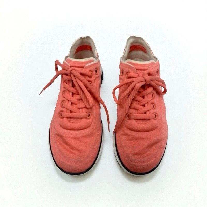 Chanel Sneakers Shoes Fabric Pink White Here Mark