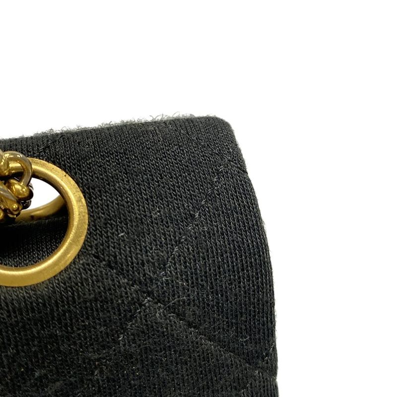 Chanel Shoulder Bag Double Flap Matelasse Black Mademoiselle Chain/gold