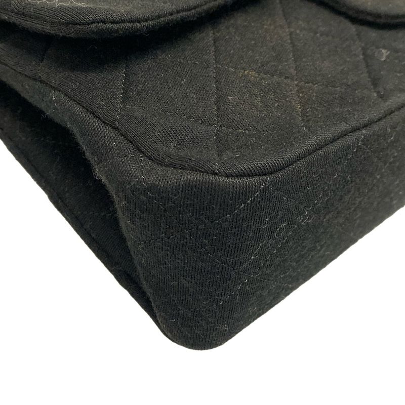 Chanel Shoulder Bag Double Flap Matelasse Black Mademoiselle Chain/gold