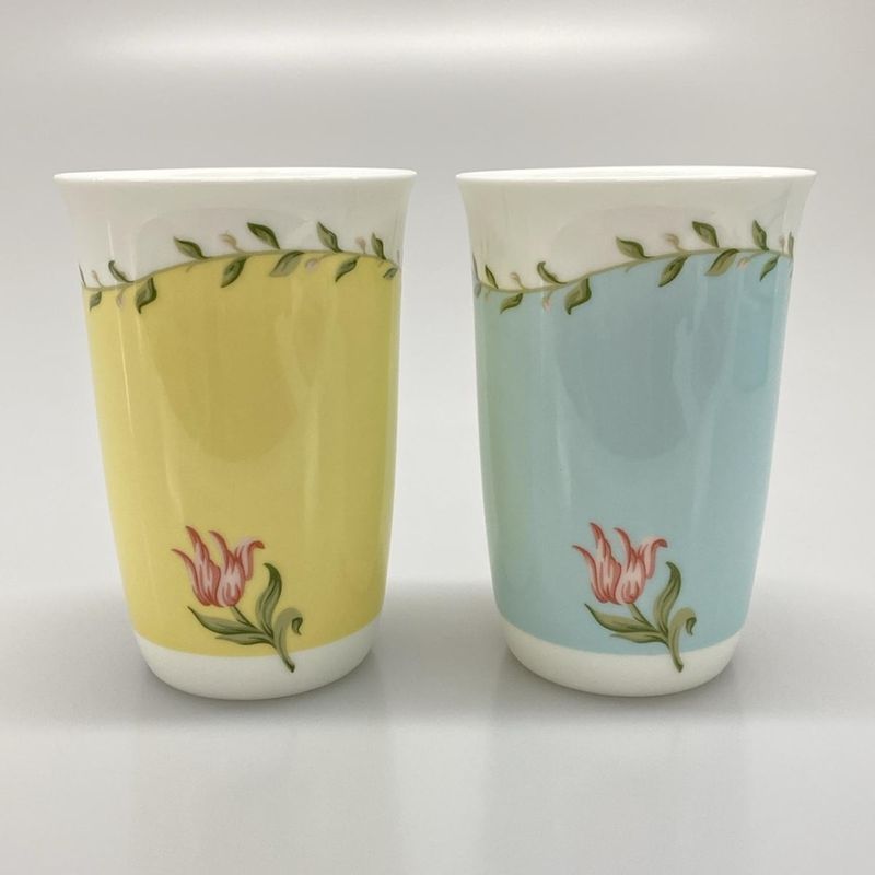 Tiffany & Co Like Tableware Pink Tulip Light Blue X Light Yellow X Multi Pair