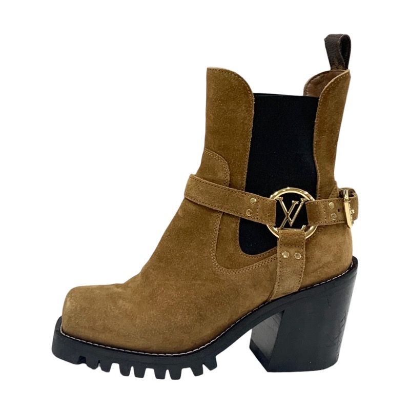 Louis Vuitton Limitless Line Boots Short Boots Shoes Suede Brown Black Gold