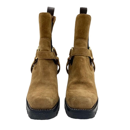 Louis Vuitton Limitless Line Boots Short Boots Shoes Suede Brown Black Gold