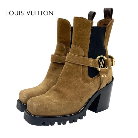 Louis Vuitton Limitless Line Boots Short Boots Shoes Suede Brown Black Gold
