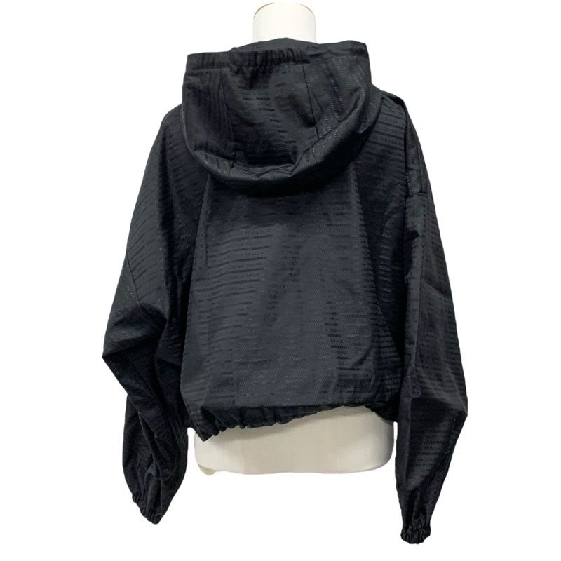 Prada Outer Black Silver Triangle Logo Short Jacket Cropped