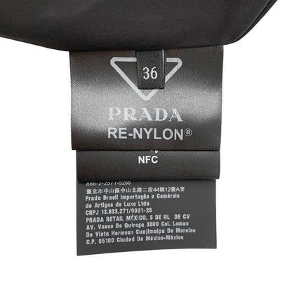 Prada Outer Black Silver Triangle Logo Short Jacket Cropped