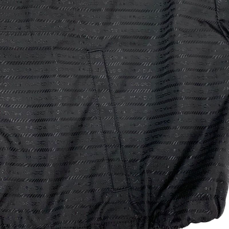 Prada Outer Black Silver Triangle Logo Short Jacket Cropped