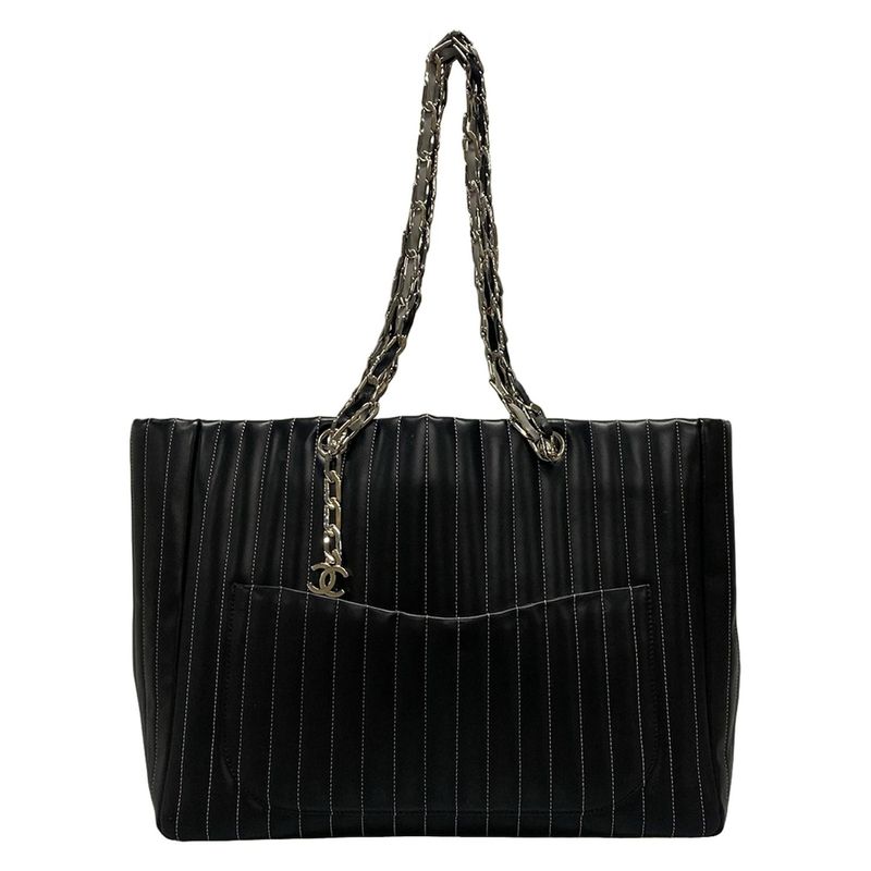 Chanel New Mademoiselle Tote Bag Black Lambskin A30038